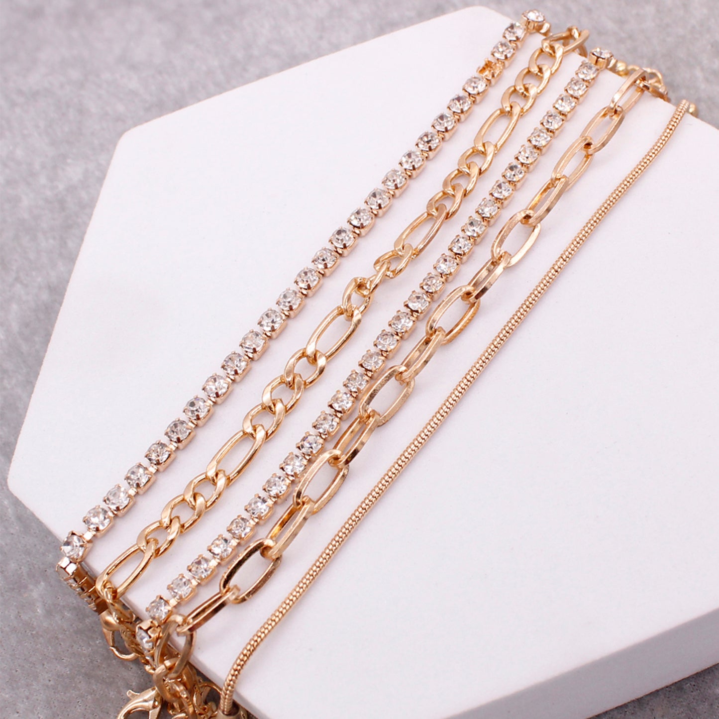 TENNIS AND CHAIN BRACELET SET