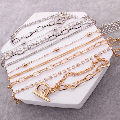 LAYERED TOGGLE CHAIN BRACELET SET