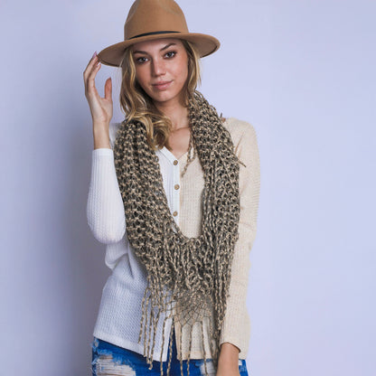 AUTUMN INFINITY KNITTED SCARF