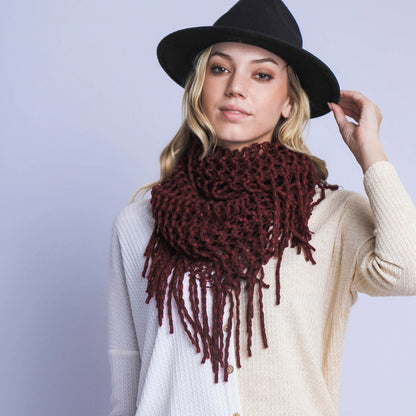 AUTUMN INFINITY KNITTED SCARF