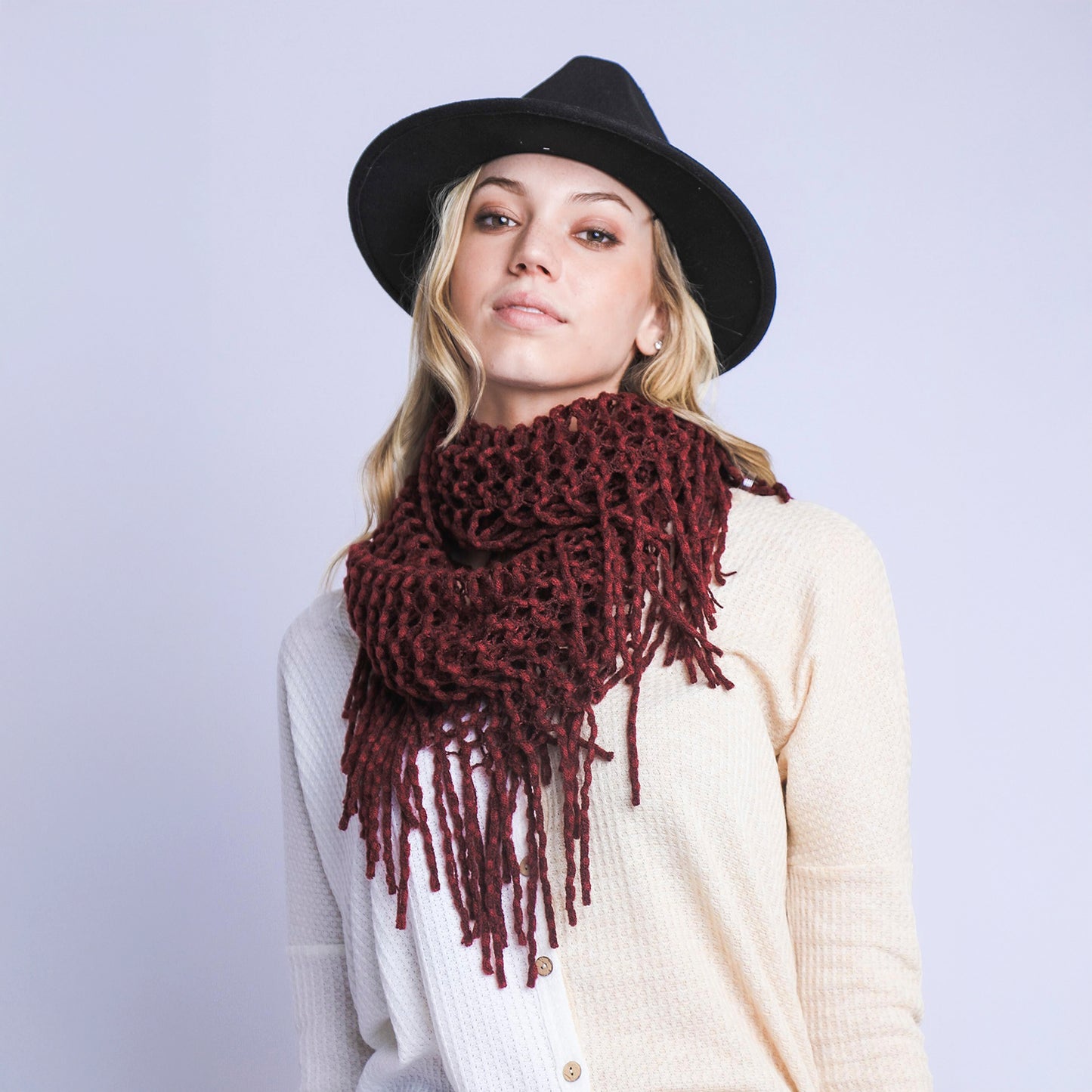 AUTUMN INFINITY KNITTED SCARF
