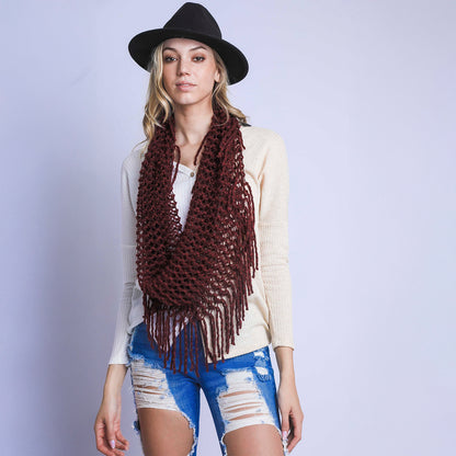AUTUMN INFINITY KNITTED SCARF