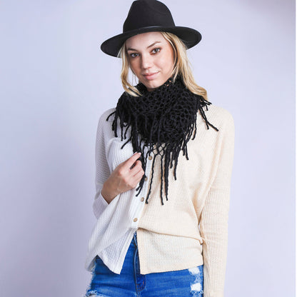 AUTUMN INFINITY KNITTED SCARF