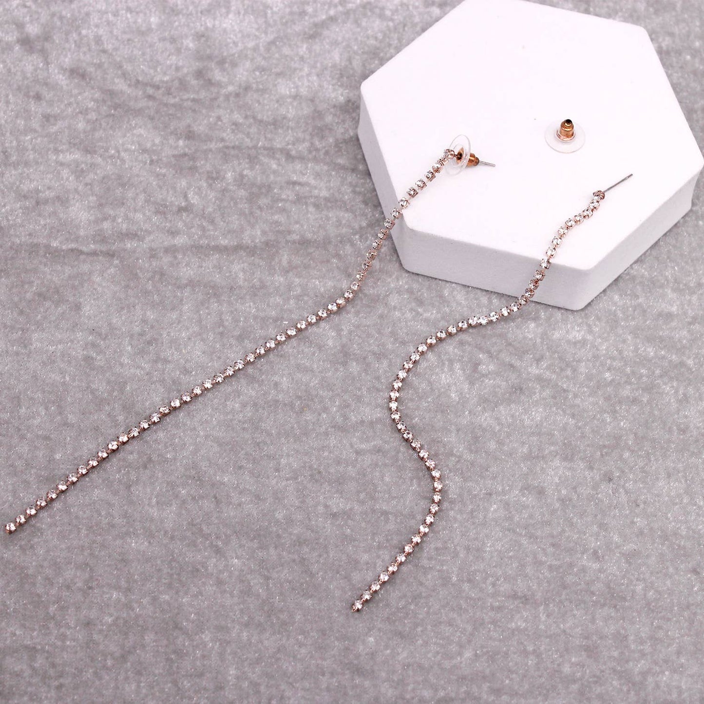 6 Inch Rhinestone Drop Earring