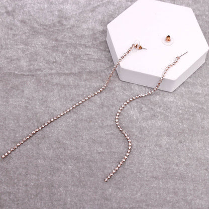 6 Inch Rhinestone Drop Earring