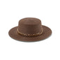 Acrylic Chain Flat Top Straw Sun Hat