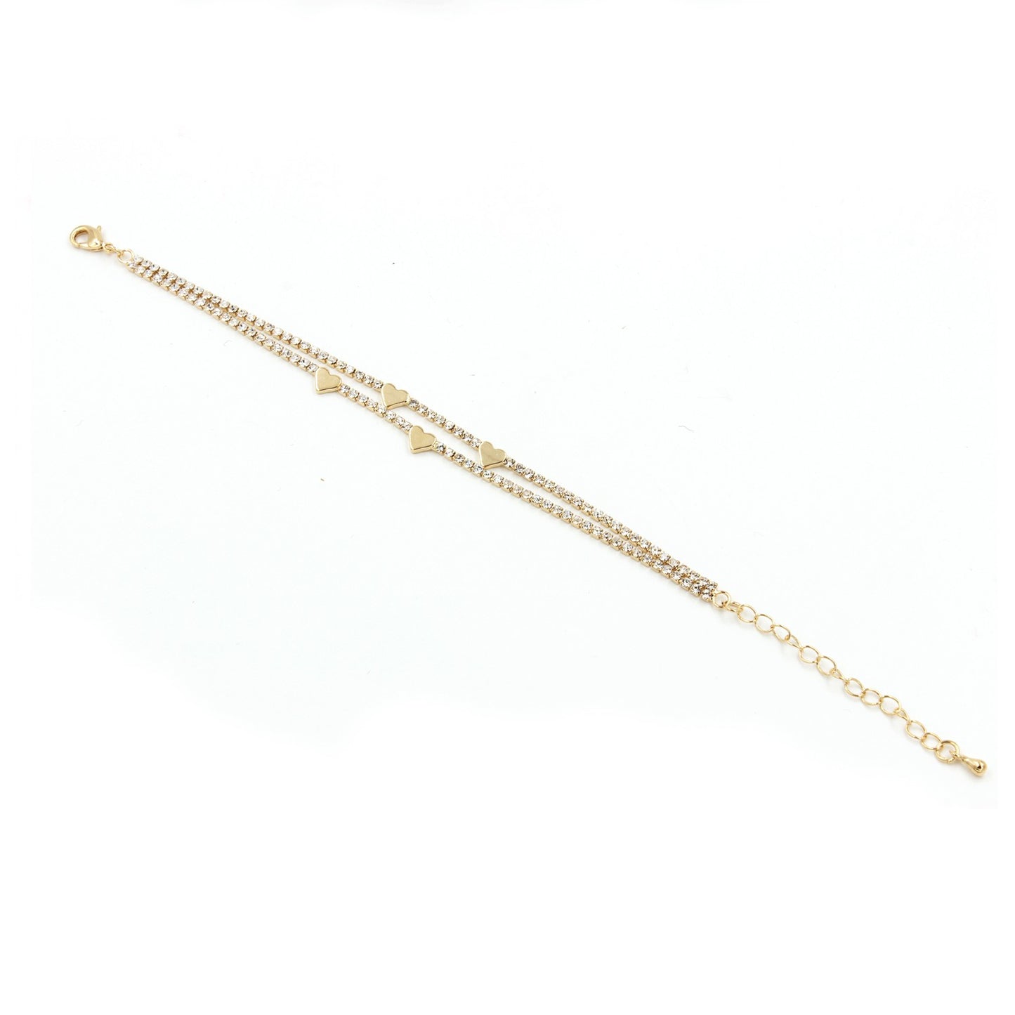 CRYSTAL HEART TENNIS BRACELET