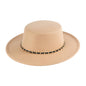 Flat Top Chain Trim Boat Fedora Hat
