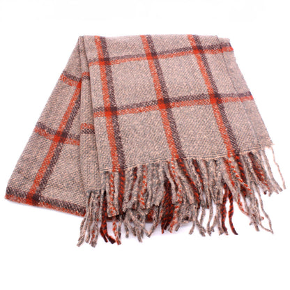 SIMPLE PLAID FRINGE SCARF