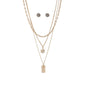 ROSE AND STAR LAYERED NECKLACE SET