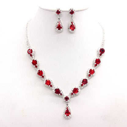 MULTI STONE LUXURY NECKLACE SET GOLD