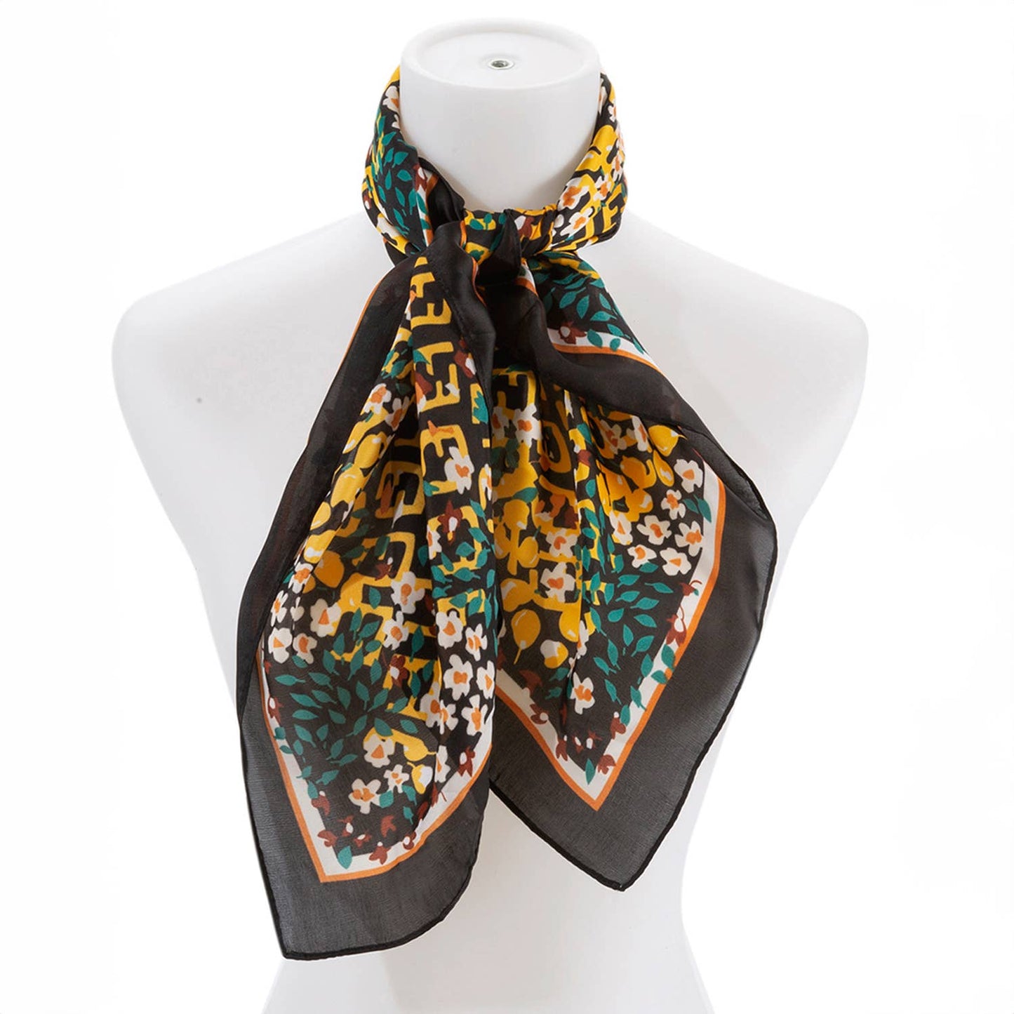 Dainty Floral Silk Scarf