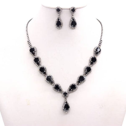 MULTI STONE LUXURY NECKLACE SET GOLD