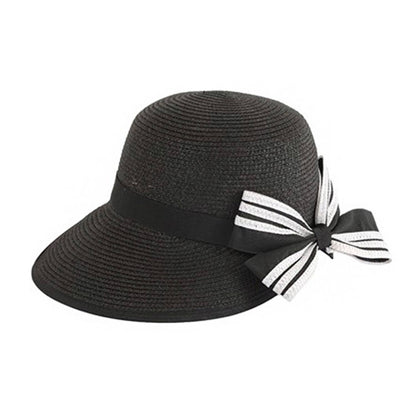 Fashion Straw Hat With Bowknot