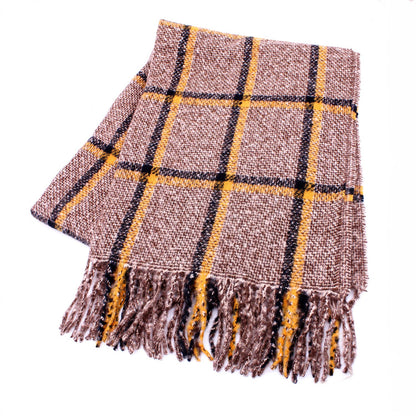 SIMPLE PLAID FRINGE SCARF