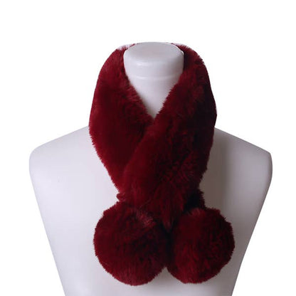 POM POM FAUX FUR SCARF