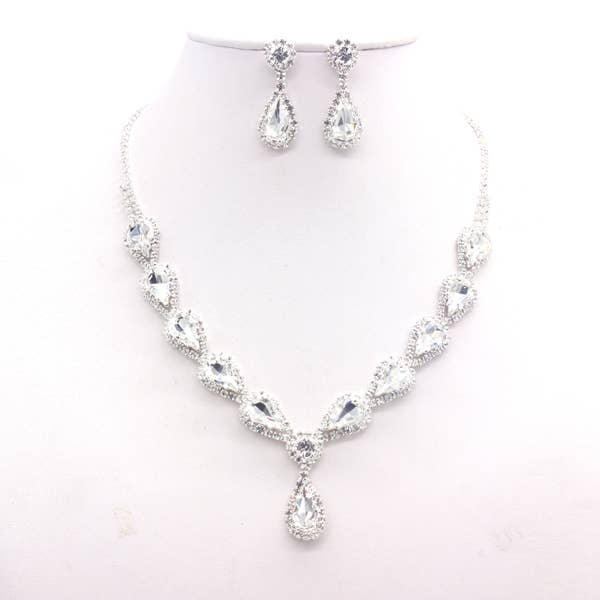 MULTI STONE LUXURY NECKLACE SET GOLD