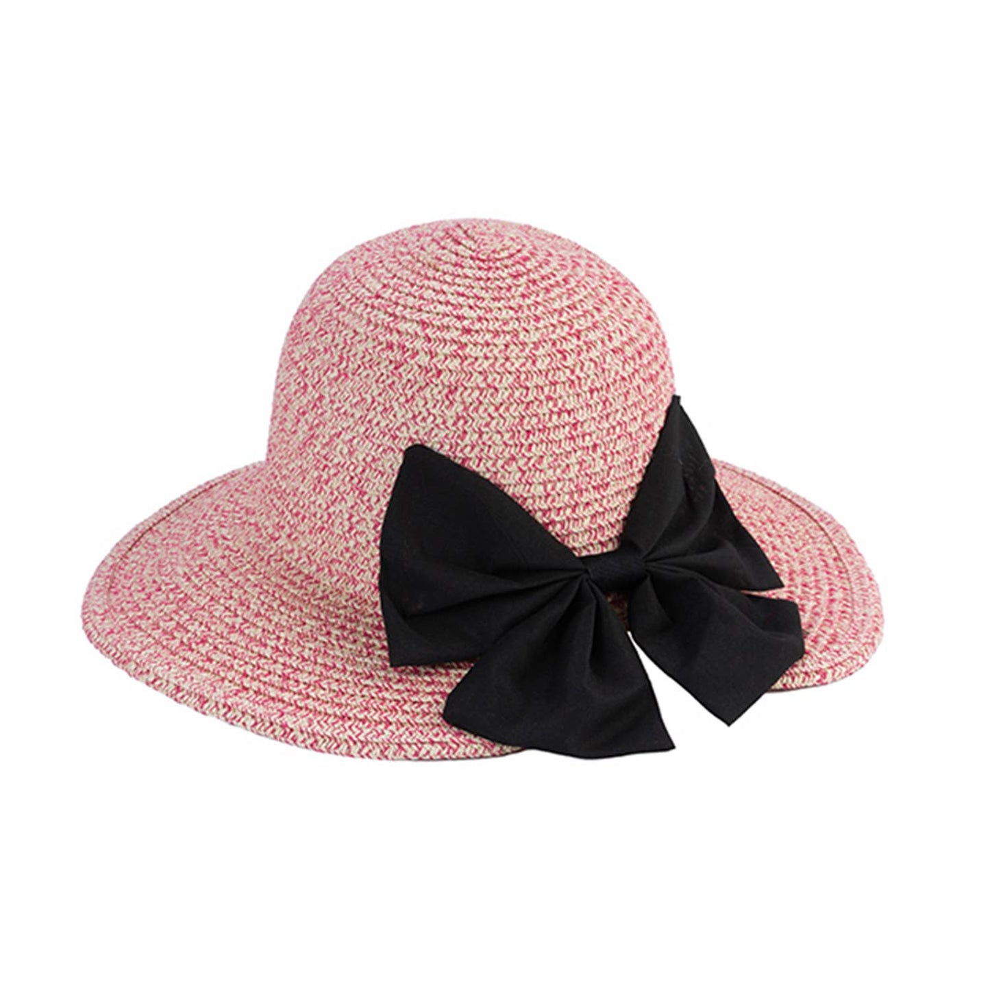 HEATHERED STRAW BOW HAT