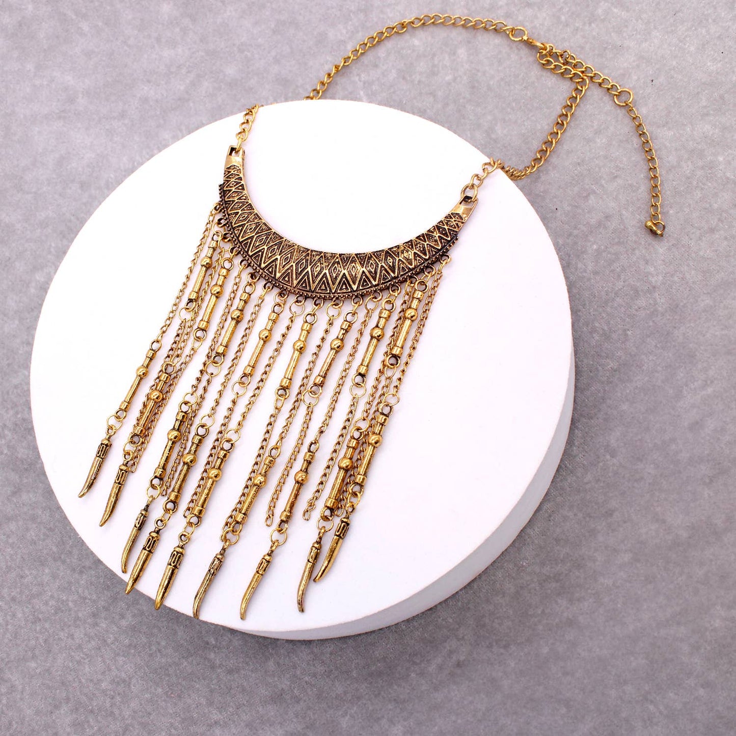 TEXTURE DANGLES NECKLACE EARRING SET