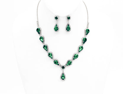 MULTI STONE LUXURY NECKLACE SET GOLD
