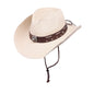 SKULL BELTED WESTERN STRAW COWBOY HAT