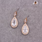 Stone Faceted Tear Drop Stud Earrings