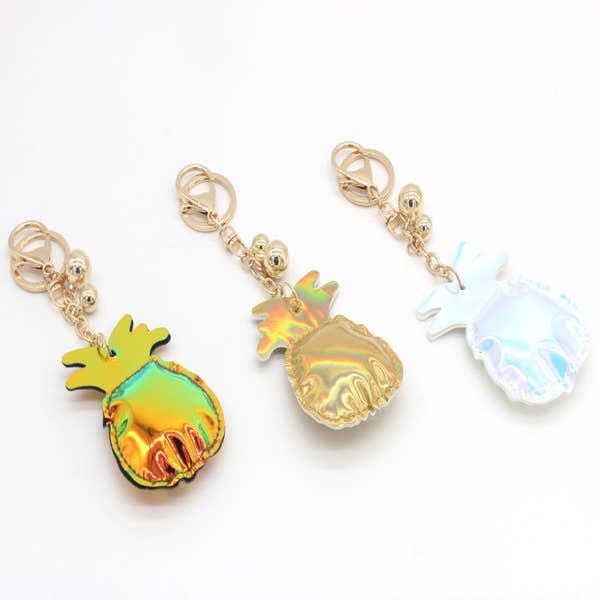 HOLOGRAPHIC PINEAPPLE KEY CHAIN