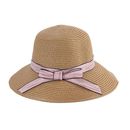 COQUETTE STRAW HAT W/ PINK BOW