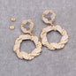 Textured Rhinestone Drop Earrings