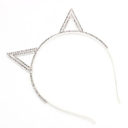 POINTY RHINESTONED CAT EARS HEADBAND