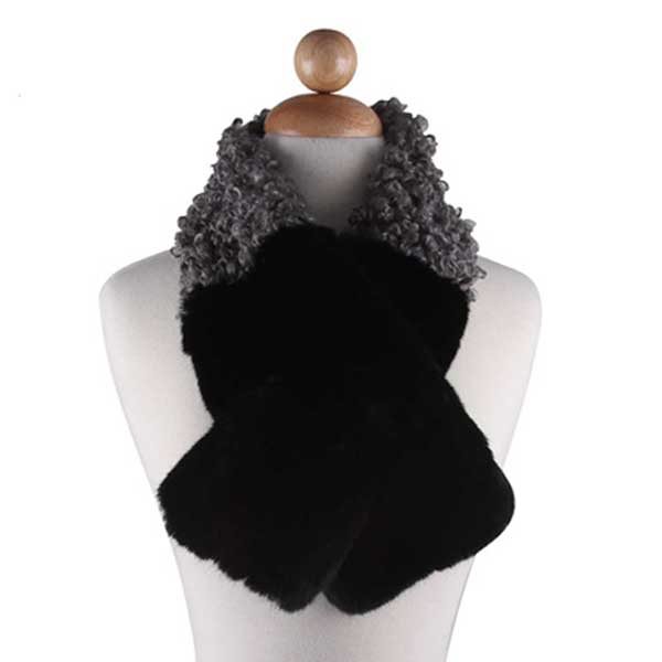 MIXED TWO TONE FUR SCARF