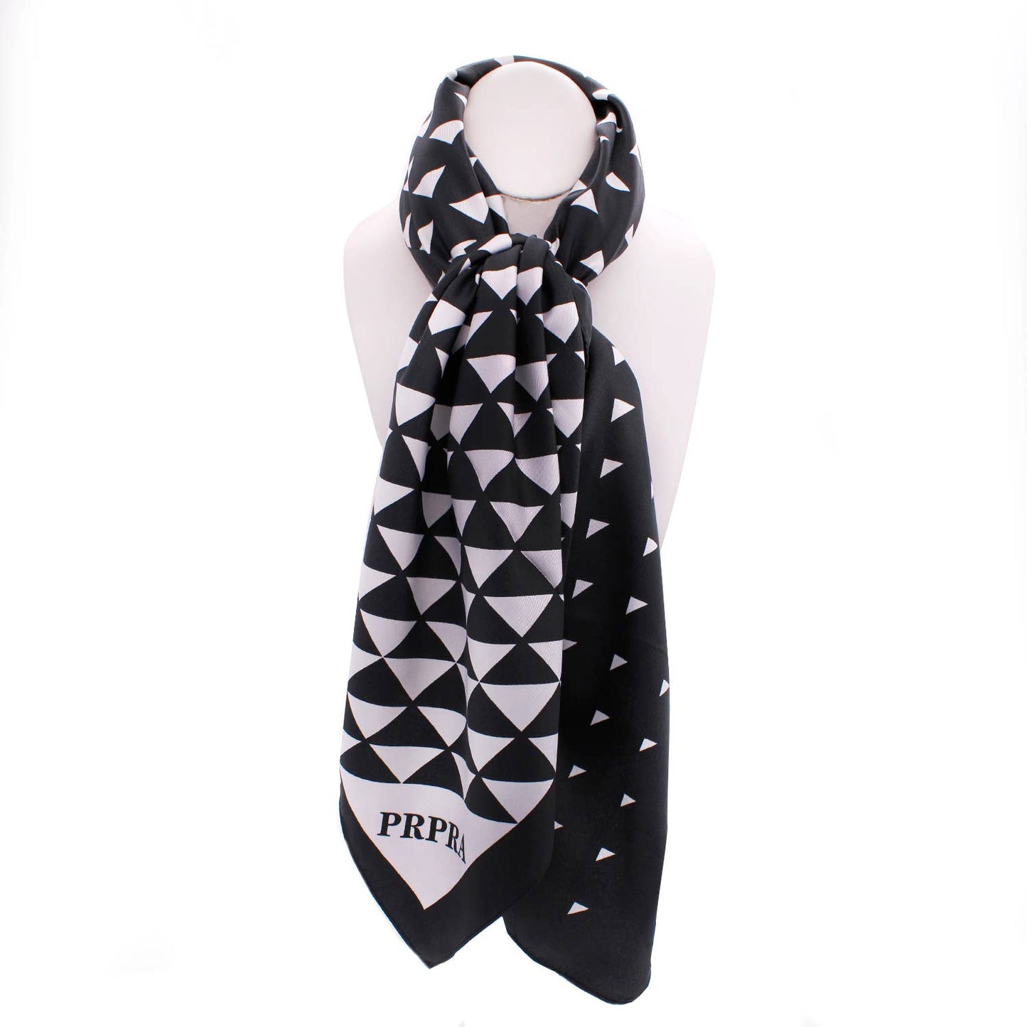 GEOMETRIC TRIANGLE PRINT SILK SCARF