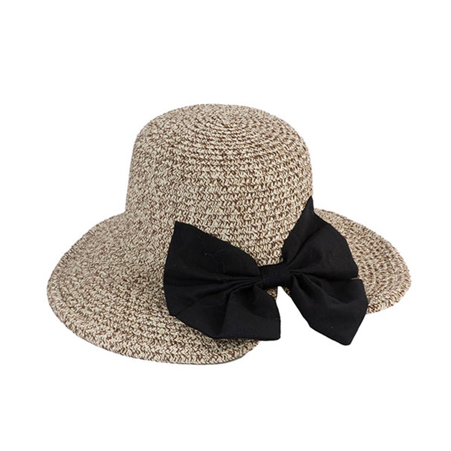 HEATHERED STRAW BOW HAT