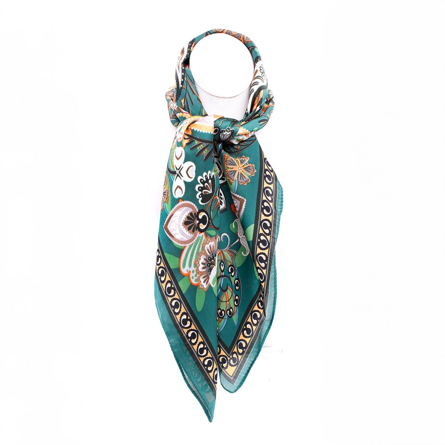 VIBRANT LUXURY FLORAL SILK SCARF