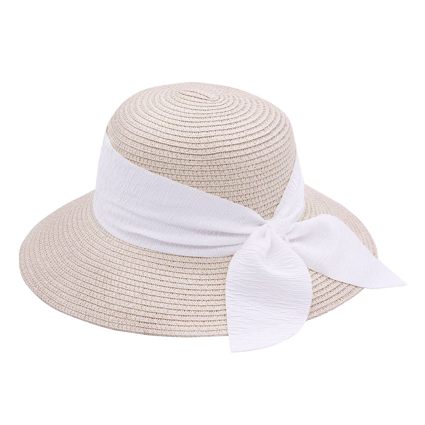 Ribbon Bow Straw Sun Hat