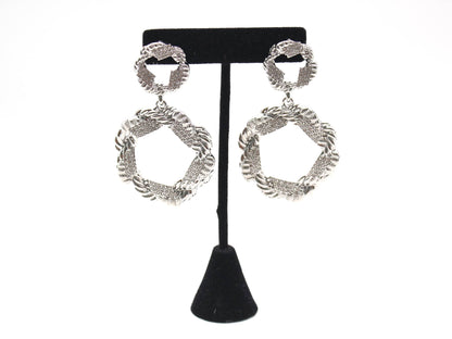 Textured Rhinestone Drop Earrings