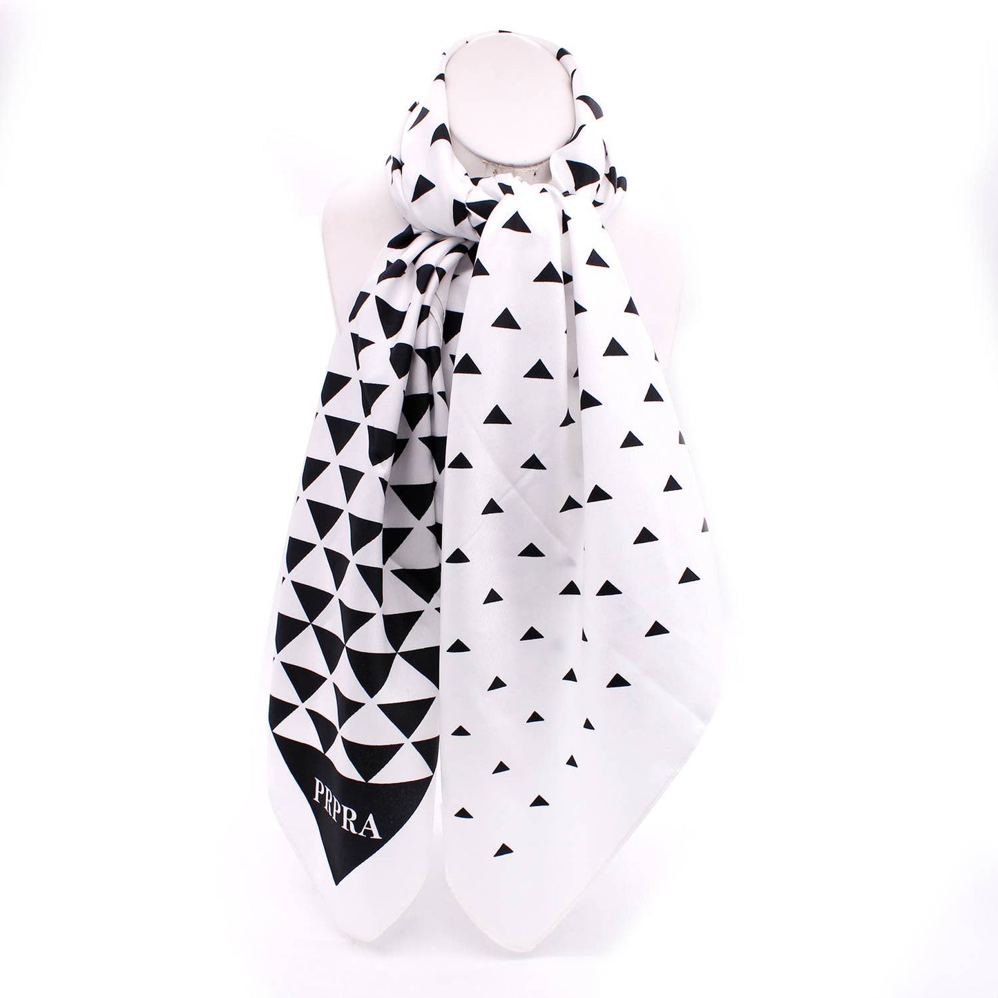 GEOMETRIC TRIANGLE PRINT SILK SCARF