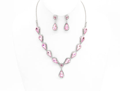 MULTI STONE LUXURY NECKLACE SET GOLD