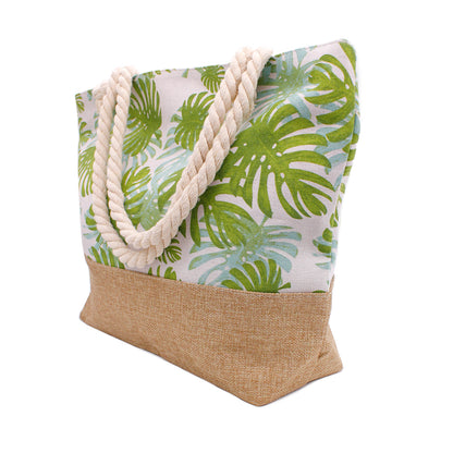 Tropical Leaves Beach Bag