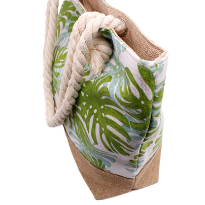 Tropical Leaves Beach Bag