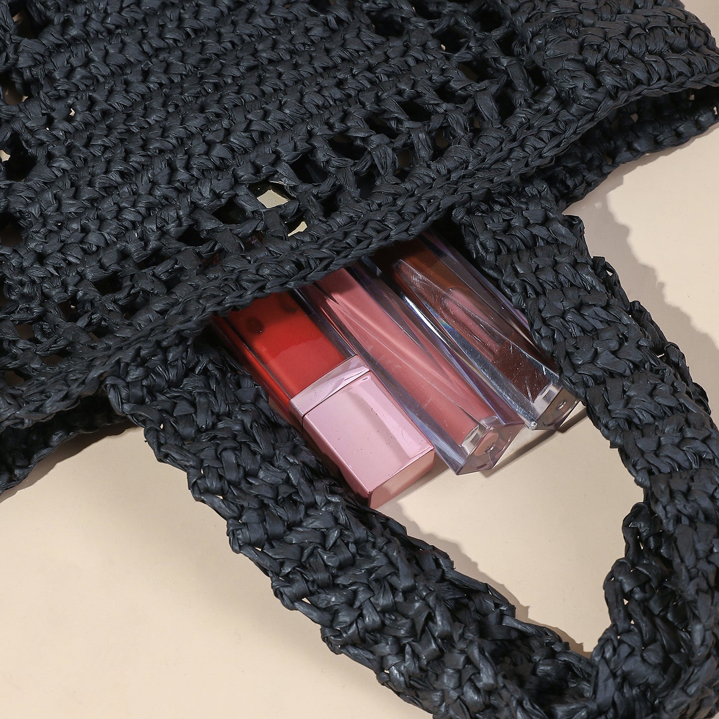 Woven Raffia-Style Tote Bag