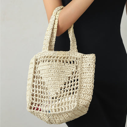 Woven Raffia-Style Tote Bag