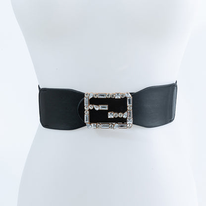 SQUARE RHINESTONE BUCKLE BELT