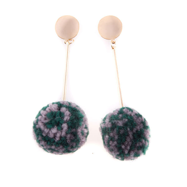 POM POM DROP EARRINGS