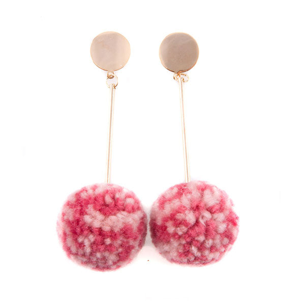 POM POM DROP EARRINGS