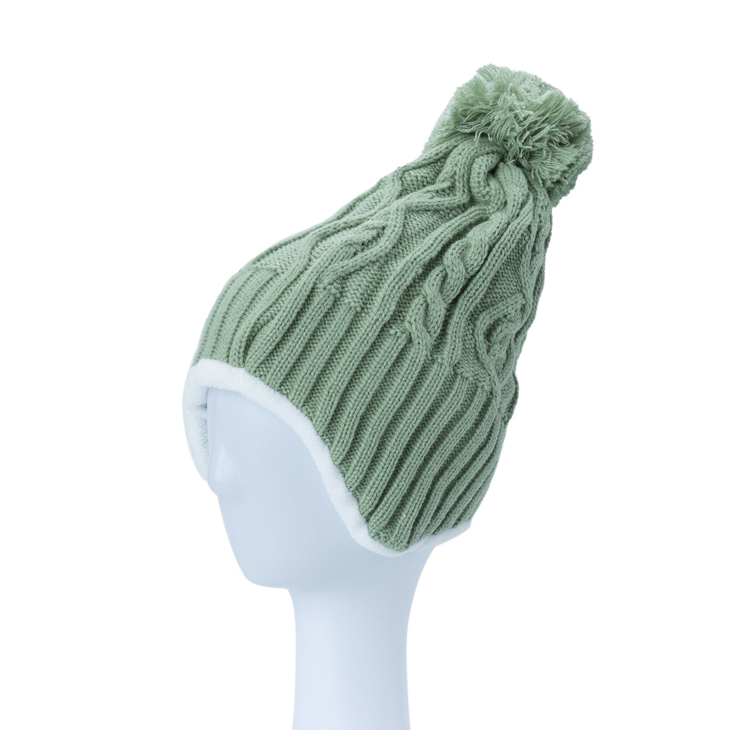CABLE KNIT EAR COVER BEANIE