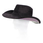 Crystal-Studded Wide Brim Cowboy Hat with Suede Finish