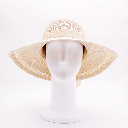 RIBBON BOW STRAW SUN HAT