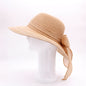 RIBBON BOW STRAW SUN HAT