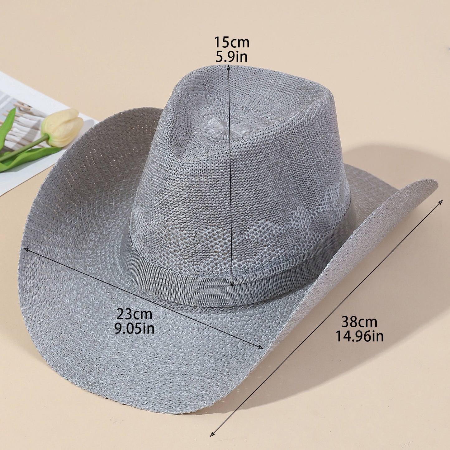 Wide Brim Woven Cowboy Hat